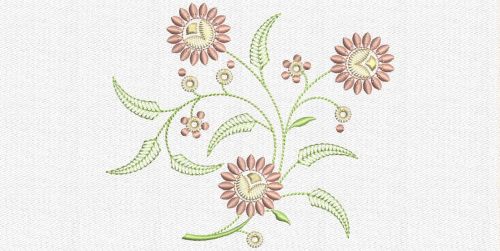 Free flowers ornament embroidery design