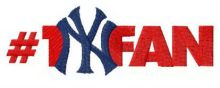#1 New York Yankees fan embroidery design