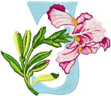 Iris Letter J  embroidery design