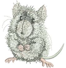 Cute small mouse embroidery design
