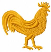 Gold rooster free machine embroidery design