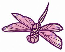 Purple dragonfly embroidery design