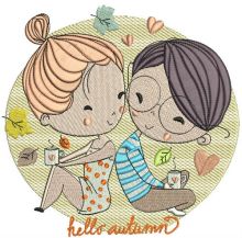 Hello autumn 2 embroidery design