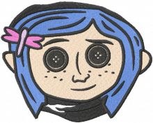 Coraline Button Eyes embroidery design