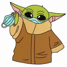 Yoda quarantine embroidery design