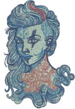 Marine witch embroidery design