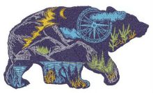 Wandering bear embroidery design