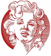 Marilyn Monroe sketch embroidery design