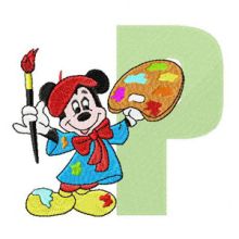 Mickey Mouse P Painter embroidery design