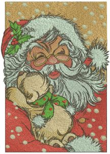 Old kind Santa embroidery design
