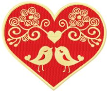 Two Lovebirds embroidery design