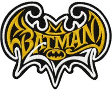 Batman modern logo embroidery design