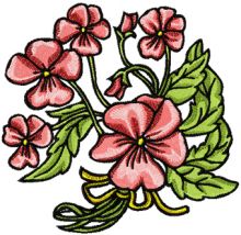 Pink Flowers embroidery design