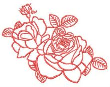 Two fresh roses embroidery design