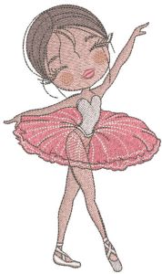 Pretty dancing ballerina embroidery design