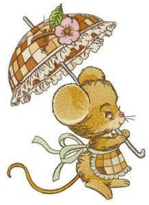 Little lady Mouse embroidery design