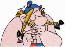 Funny Obelix embroidery design
