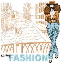 Spring fashion embroidery design
