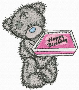 Teddy Bear Happy Birthday embroidery design