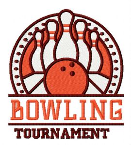Bowling tournament embroidery design