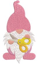 Creative gnome with scissors embroidery design
