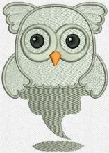 Owl ghost embroidery design