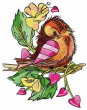Sad sparrow embroidery design