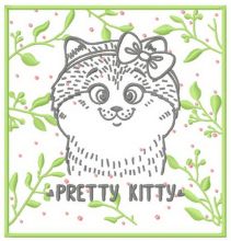 Pretty kitty 3 embroidery design