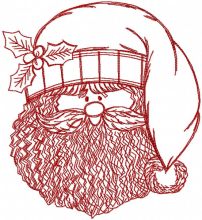 Santa Claus redwork embroidery design