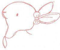 Pink bunny sketch free embroidery design