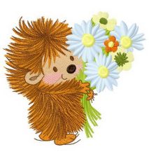 Hedgehog's bouquet 2 embroidery design