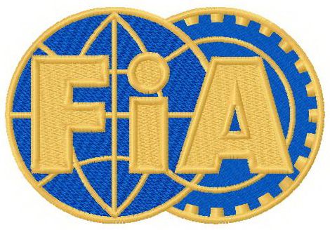 International Automobile Federation logo machine embroidery design