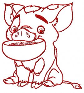 Pua with bowl 2 embroidery design