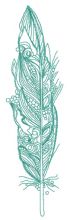 Parrot feather one color embroidery design