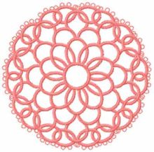 Round lace element embroidery design