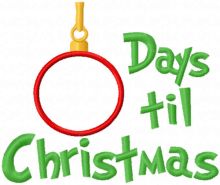 Christmas countdown embroidery design