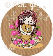 I love you my teddy embroidery design