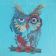 Owl in colors design embroidered