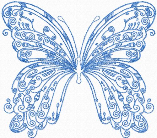 Vintage Butterfly free machine embroidery design