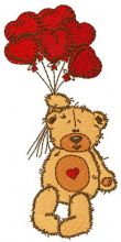Teddy bear I love you embroidery design