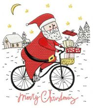 Santa cycling 2 embroidery design
