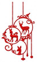 Christmas decoration with deer 3 embroidery design