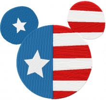 Patriotic Mickey Mouse embroidery design
