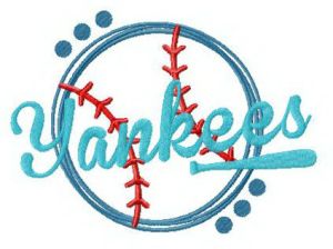 Yankees funny fan logo embroidery design