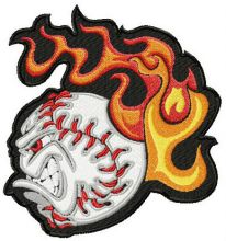 Angry baseball ball 3 embroidery design