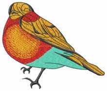 Small bird hiding embroidery design