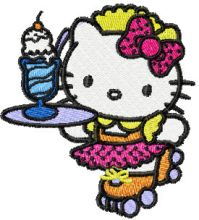 Hello Kitty Waitress embroidery design