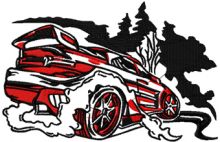 Racing Car embroidery design