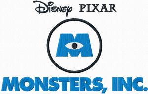Monster Inc logo embroidery design