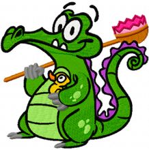 Swampy the alligator embroidery design